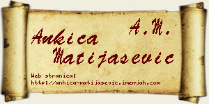 Ankica Matijašević vizit kartica